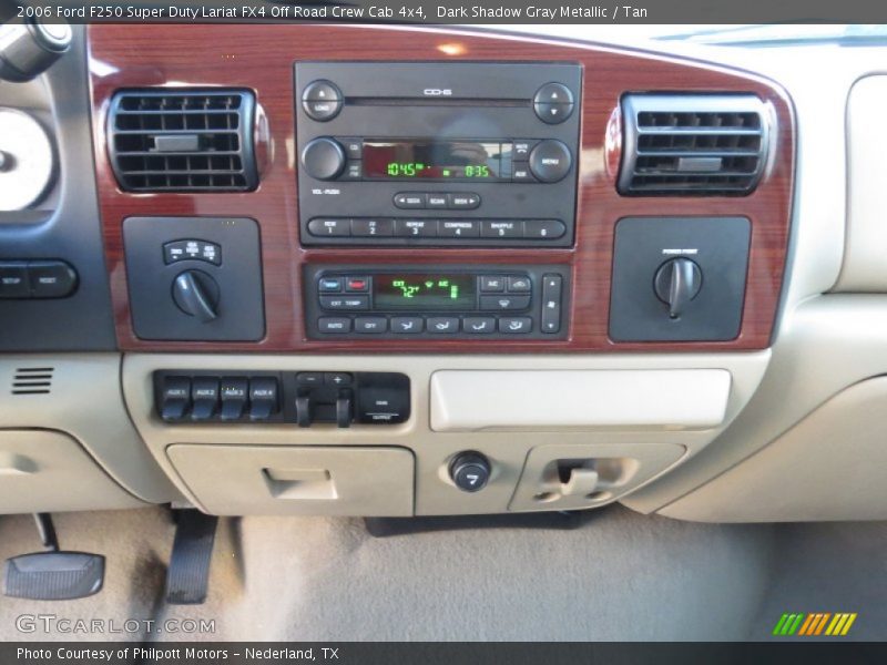 Dark Shadow Gray Metallic / Tan 2006 Ford F250 Super Duty Lariat FX4 Off Road Crew Cab 4x4