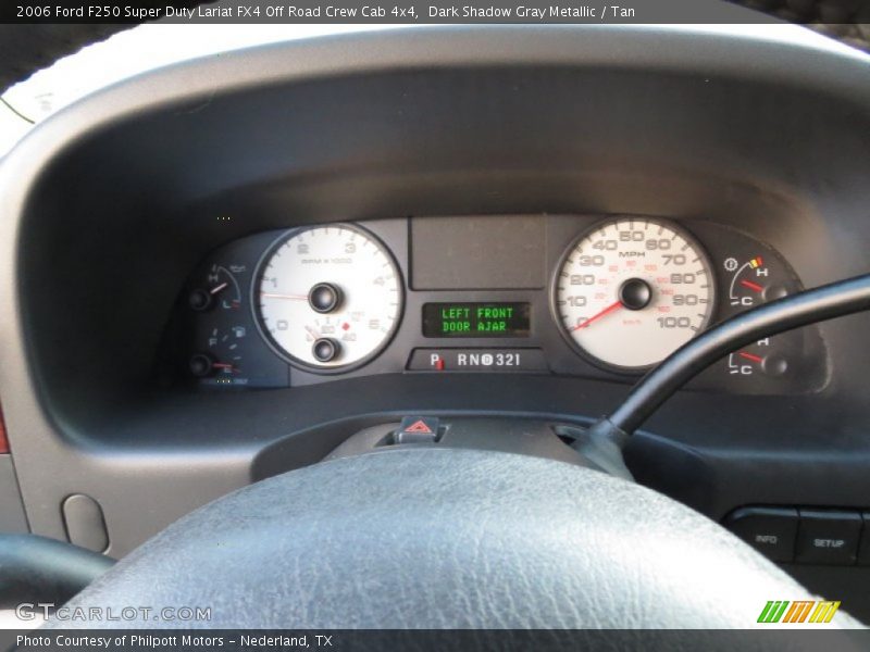 Dark Shadow Gray Metallic / Tan 2006 Ford F250 Super Duty Lariat FX4 Off Road Crew Cab 4x4