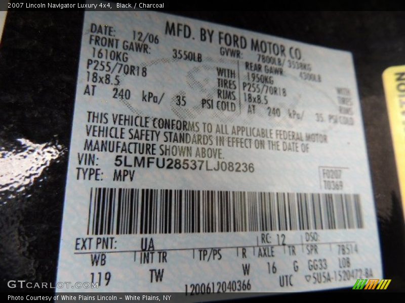 Black / Charcoal 2007 Lincoln Navigator Luxury 4x4