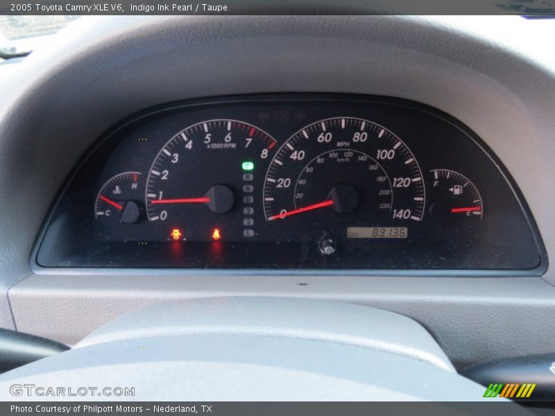 Indigo Ink Pearl / Taupe 2005 Toyota Camry XLE V6