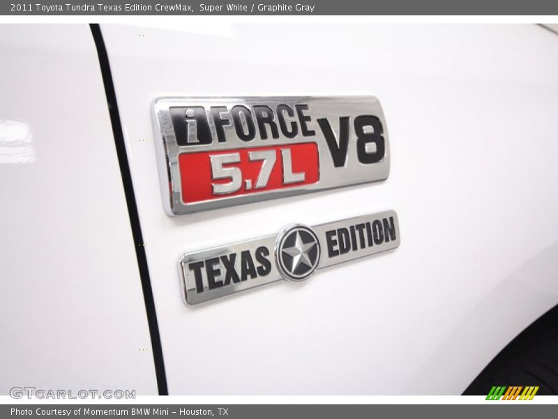 Super White / Graphite Gray 2011 Toyota Tundra Texas Edition CrewMax