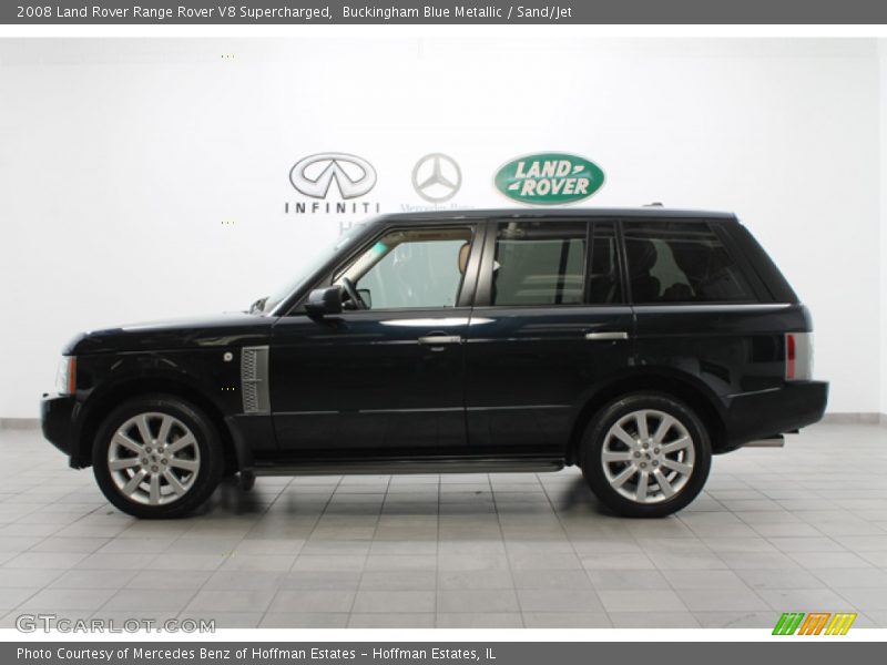 Buckingham Blue Metallic / Sand/Jet 2008 Land Rover Range Rover V8 Supercharged