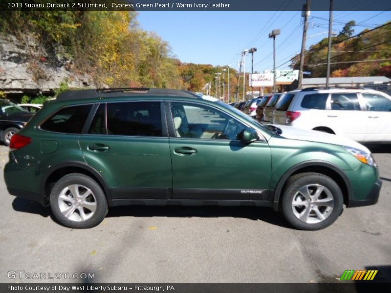 Cypress Green Pearl / Warm Ivory Leather 2013 Subaru Outback 2.5i Limited