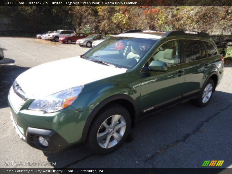 Cypress Green Pearl / Warm Ivory Leather 2013 Subaru Outback 2.5i Limited
