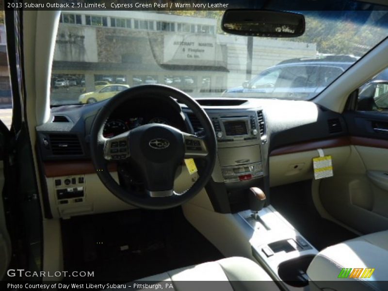 Cypress Green Pearl / Warm Ivory Leather 2013 Subaru Outback 2.5i Limited