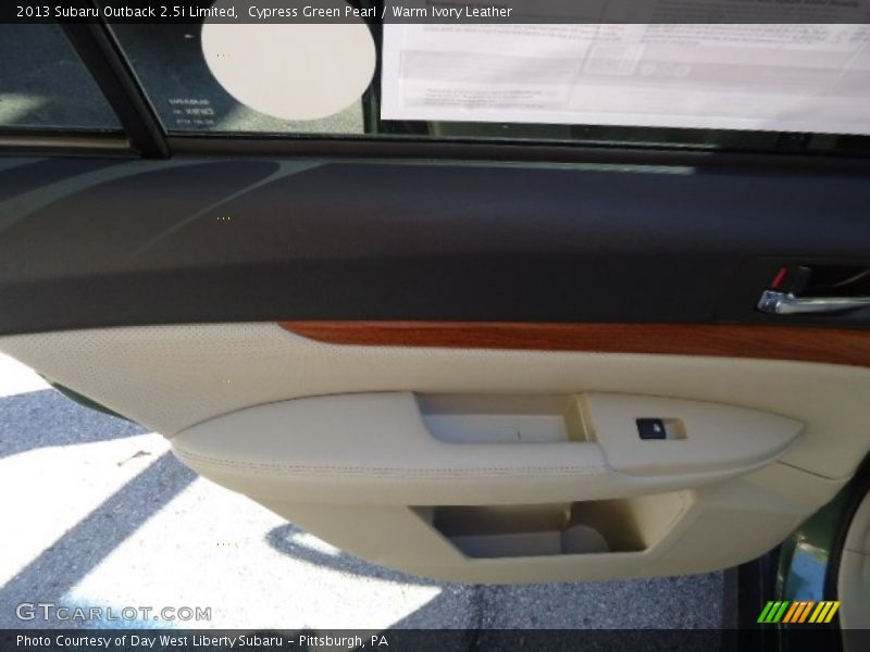Cypress Green Pearl / Warm Ivory Leather 2013 Subaru Outback 2.5i Limited