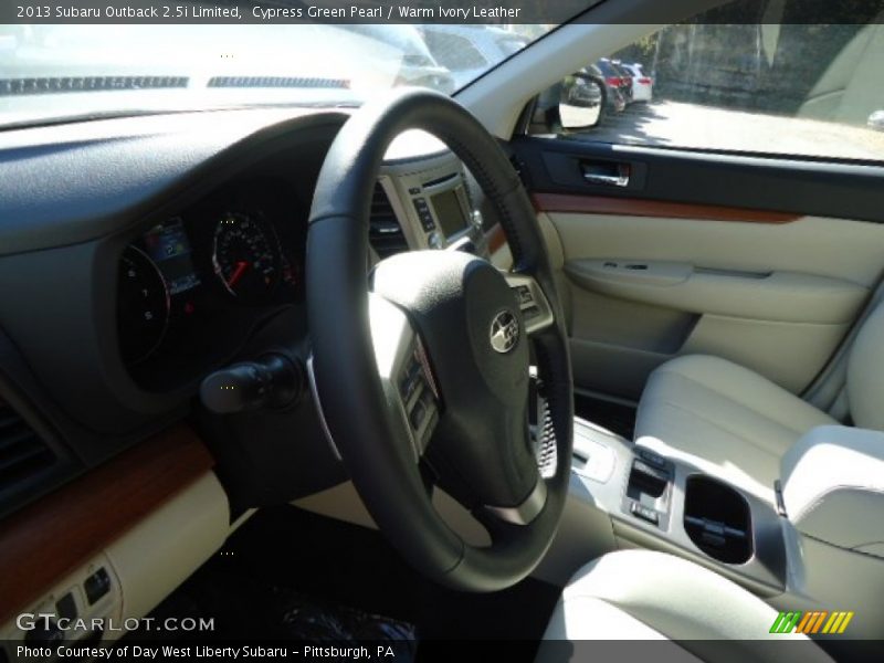 Cypress Green Pearl / Warm Ivory Leather 2013 Subaru Outback 2.5i Limited