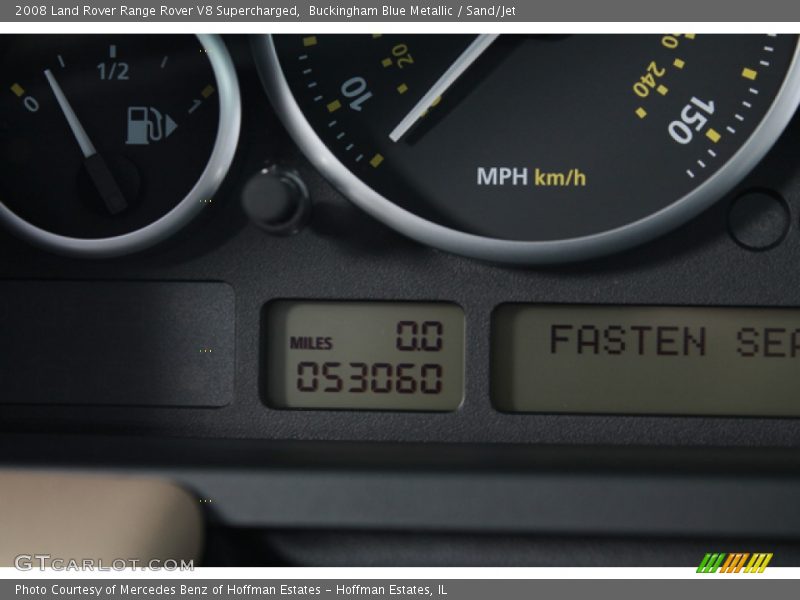 Buckingham Blue Metallic / Sand/Jet 2008 Land Rover Range Rover V8 Supercharged