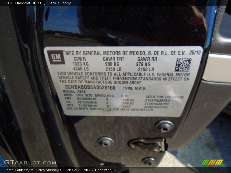 Black / Ebony 2010 Chevrolet HHR LT