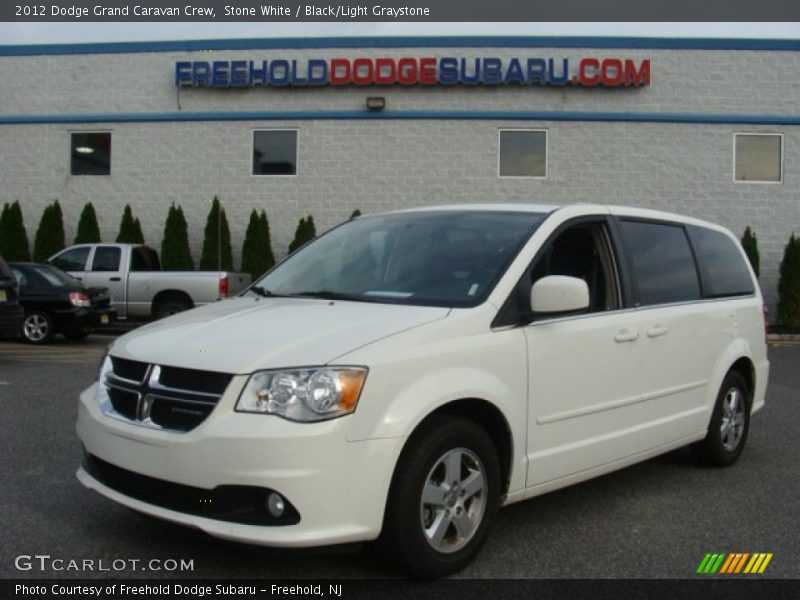 Stone White / Black/Light Graystone 2012 Dodge Grand Caravan Crew
