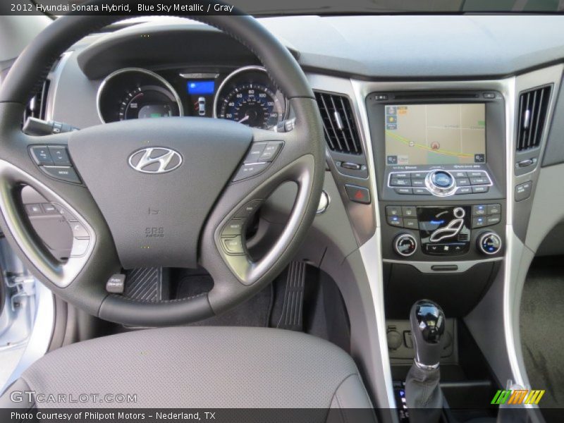 Blue Sky Metallic / Gray 2012 Hyundai Sonata Hybrid
