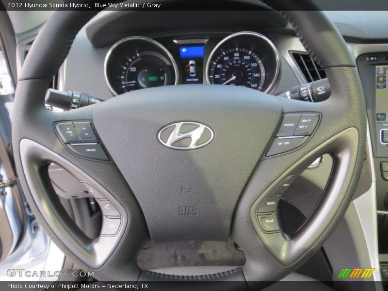 Blue Sky Metallic / Gray 2012 Hyundai Sonata Hybrid