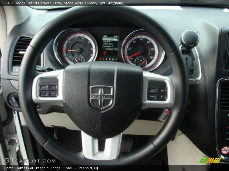 Stone White / Black/Light Graystone 2012 Dodge Grand Caravan Crew