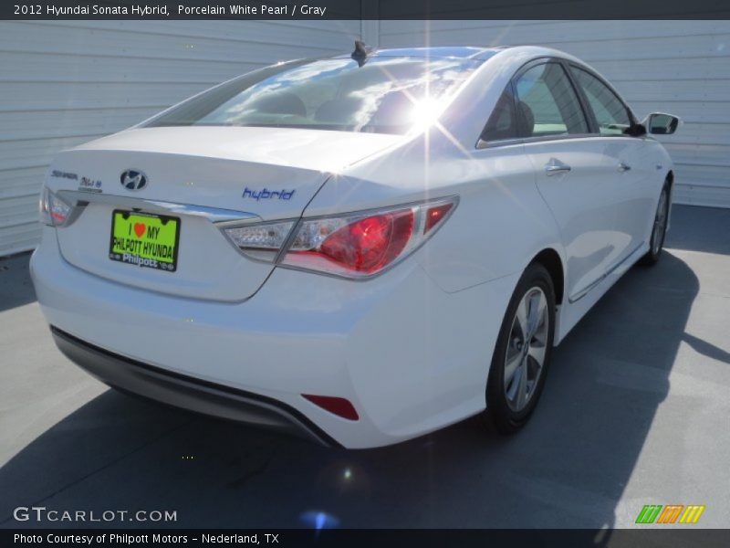 Porcelain White Pearl / Gray 2012 Hyundai Sonata Hybrid
