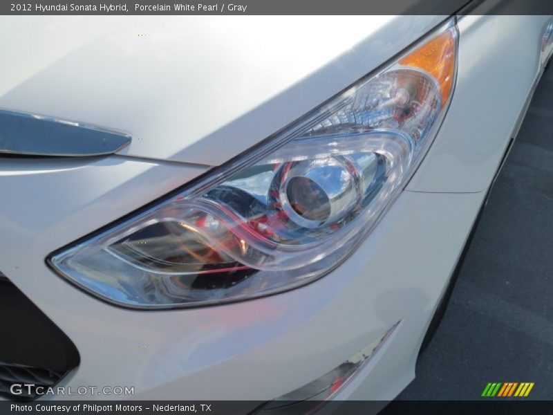 Porcelain White Pearl / Gray 2012 Hyundai Sonata Hybrid