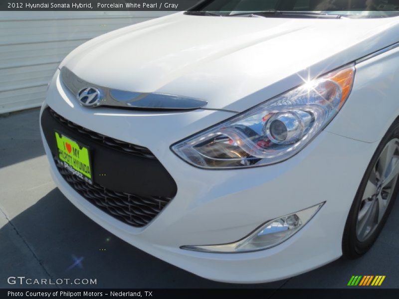 Porcelain White Pearl / Gray 2012 Hyundai Sonata Hybrid