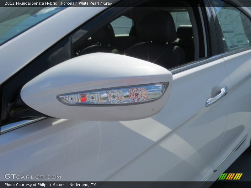 Porcelain White Pearl / Gray 2012 Hyundai Sonata Hybrid