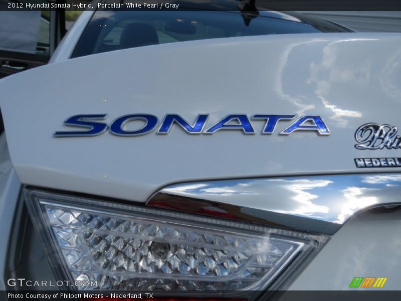 Porcelain White Pearl / Gray 2012 Hyundai Sonata Hybrid