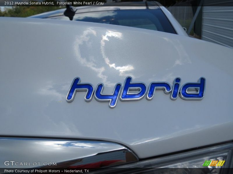 Porcelain White Pearl / Gray 2012 Hyundai Sonata Hybrid