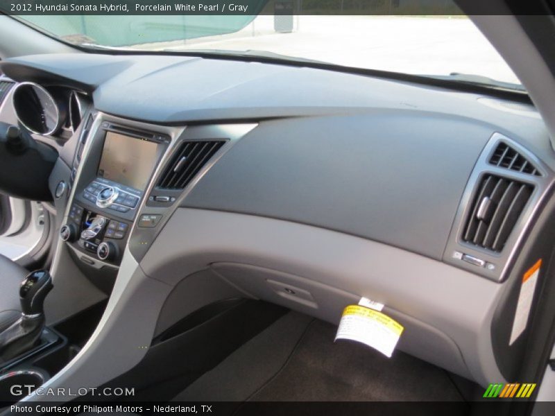 Porcelain White Pearl / Gray 2012 Hyundai Sonata Hybrid