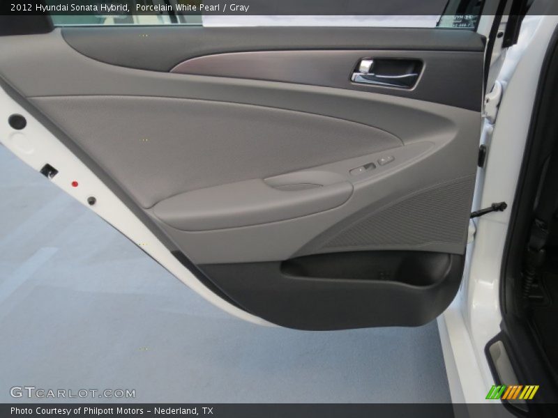 Porcelain White Pearl / Gray 2012 Hyundai Sonata Hybrid