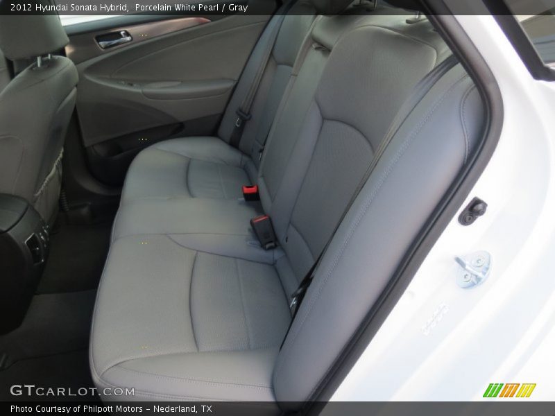 Porcelain White Pearl / Gray 2012 Hyundai Sonata Hybrid