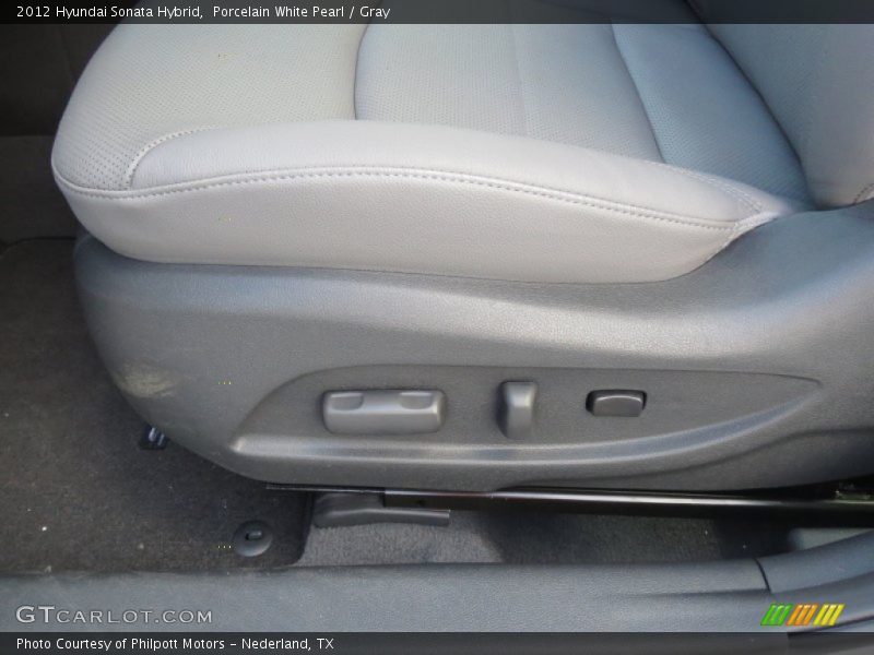 Porcelain White Pearl / Gray 2012 Hyundai Sonata Hybrid