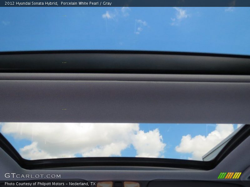 Porcelain White Pearl / Gray 2012 Hyundai Sonata Hybrid