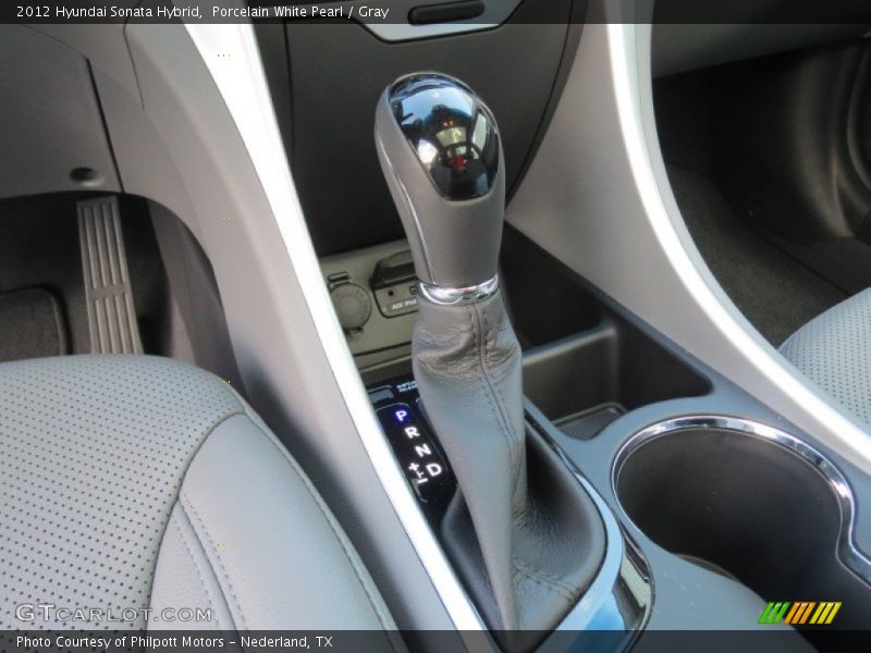 Porcelain White Pearl / Gray 2012 Hyundai Sonata Hybrid