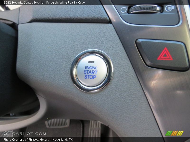 Porcelain White Pearl / Gray 2012 Hyundai Sonata Hybrid