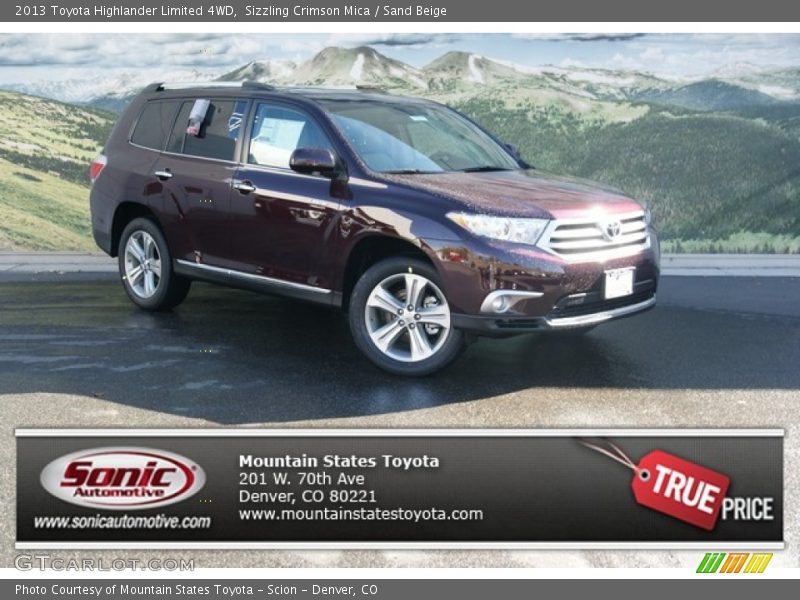 Sizzling Crimson Mica / Sand Beige 2013 Toyota Highlander Limited 4WD