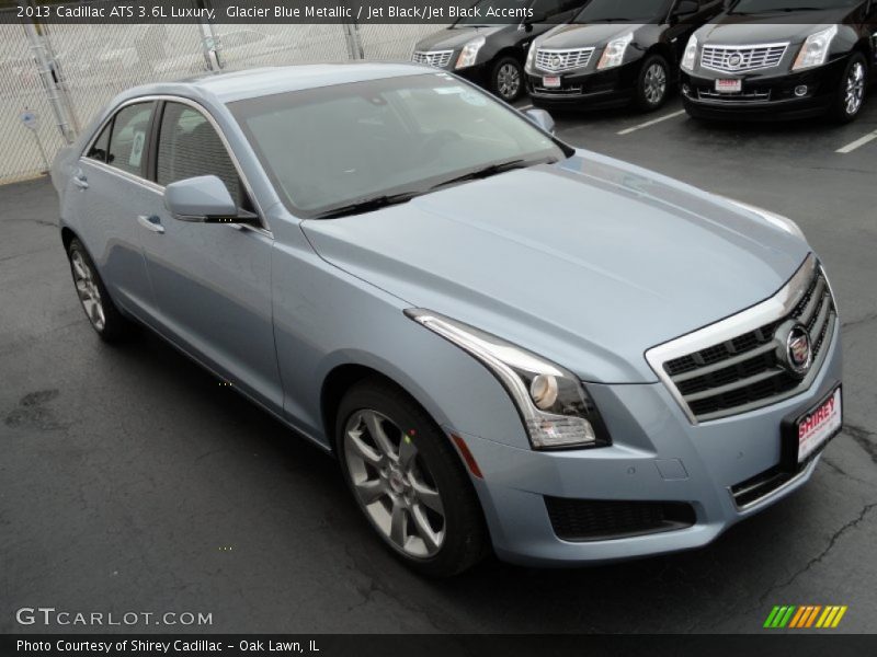 Glacier Blue Metallic / Jet Black/Jet Black Accents 2013 Cadillac ATS 3.6L Luxury