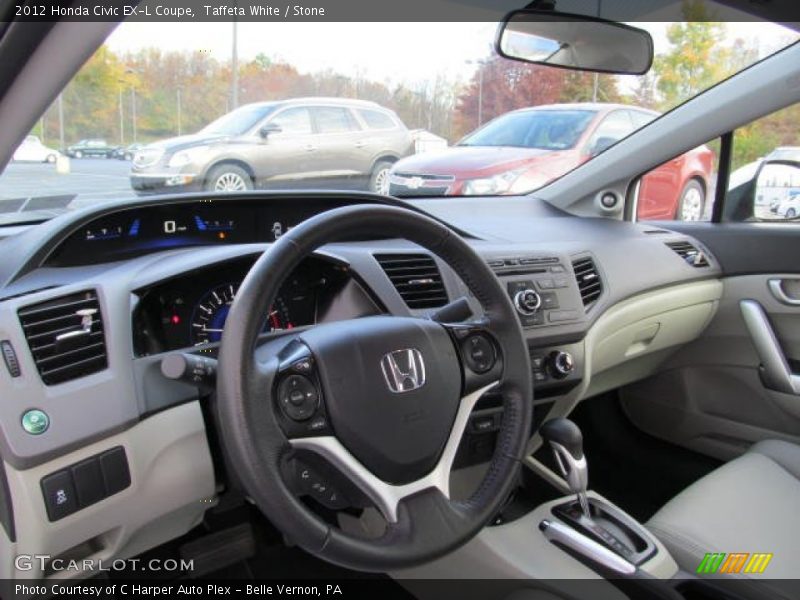 Taffeta White / Stone 2012 Honda Civic EX-L Coupe