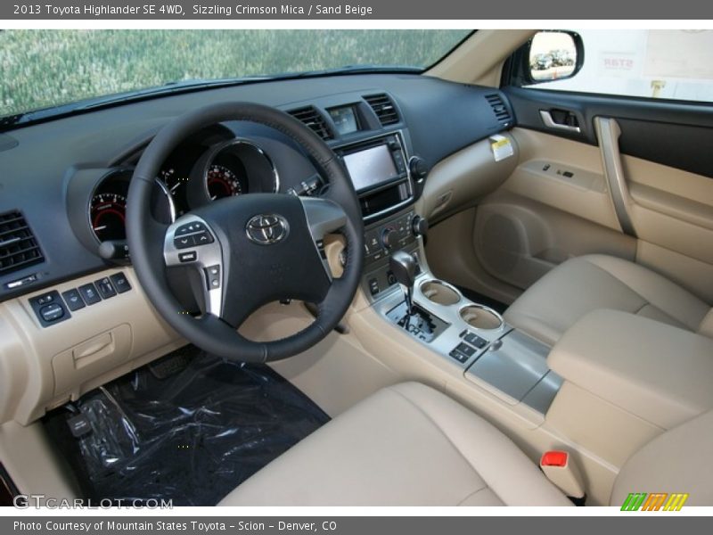 Sizzling Crimson Mica / Sand Beige 2013 Toyota Highlander SE 4WD