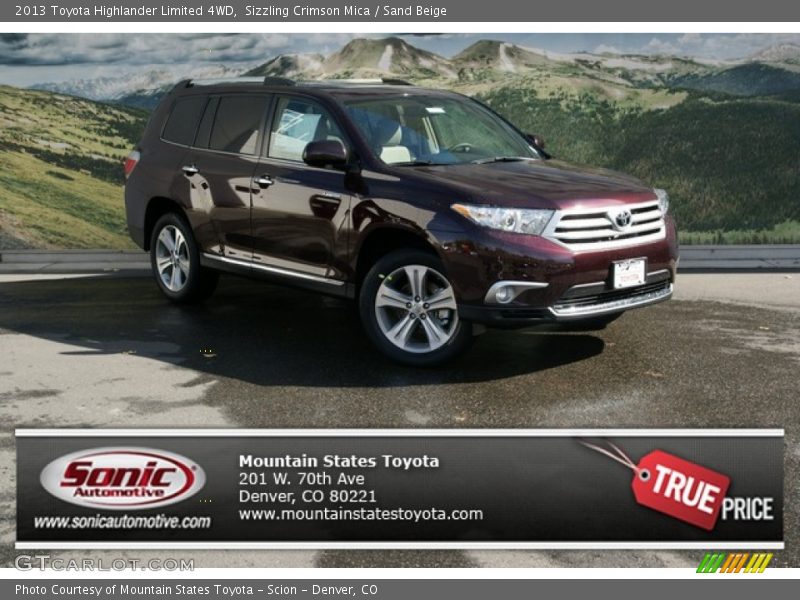 Sizzling Crimson Mica / Sand Beige 2013 Toyota Highlander Limited 4WD