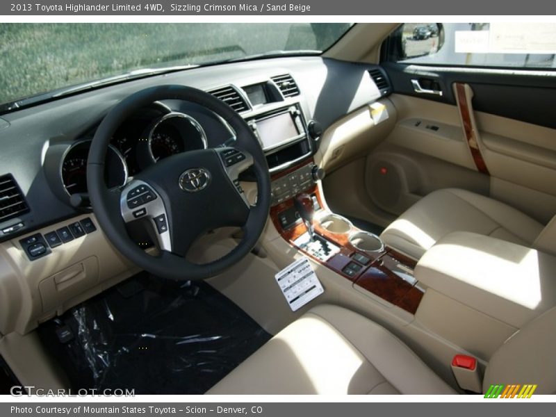 Sizzling Crimson Mica / Sand Beige 2013 Toyota Highlander Limited 4WD