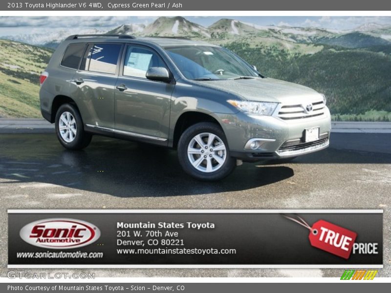 Cypress Green Pearl / Ash 2013 Toyota Highlander V6 4WD