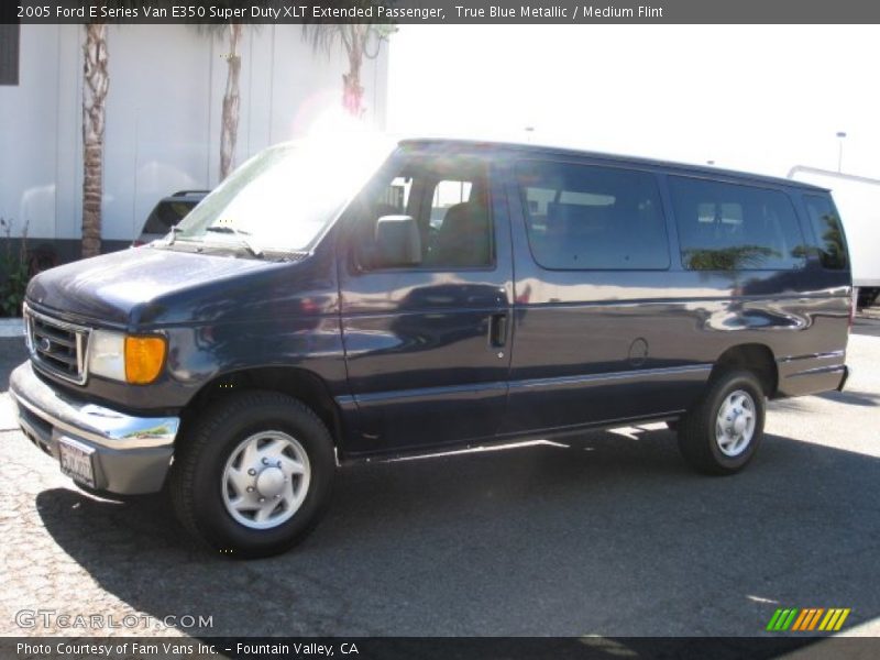 True Blue Metallic / Medium Flint 2005 Ford E Series Van E350 Super Duty XLT Extended Passenger