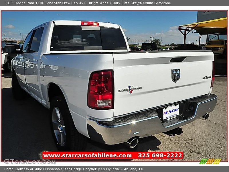Bright White / Dark Slate Gray/Medium Graystone 2012 Dodge Ram 1500 Lone Star Crew Cab 4x4