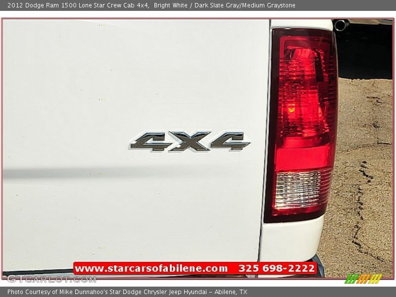 Bright White / Dark Slate Gray/Medium Graystone 2012 Dodge Ram 1500 Lone Star Crew Cab 4x4