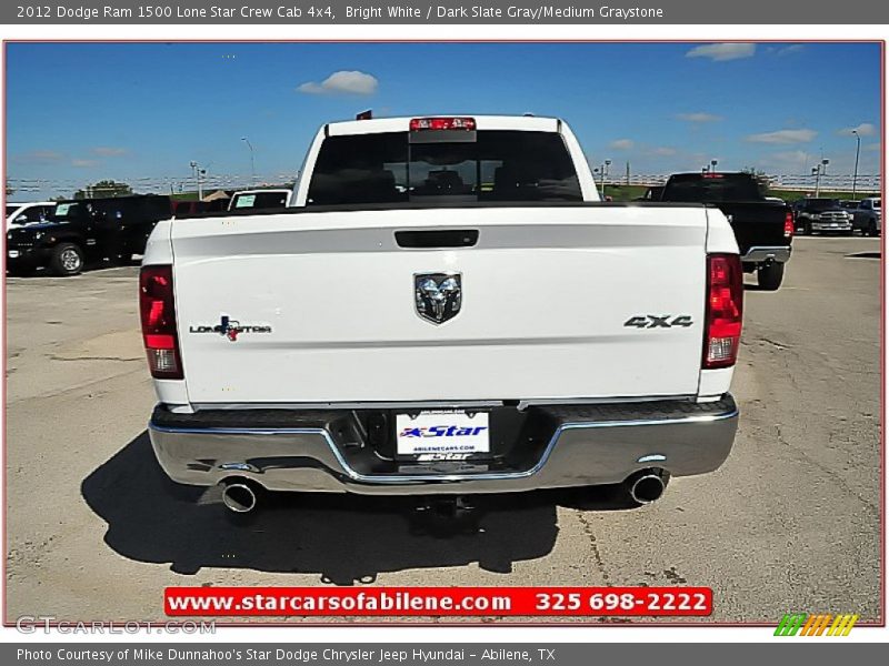 Bright White / Dark Slate Gray/Medium Graystone 2012 Dodge Ram 1500 Lone Star Crew Cab 4x4