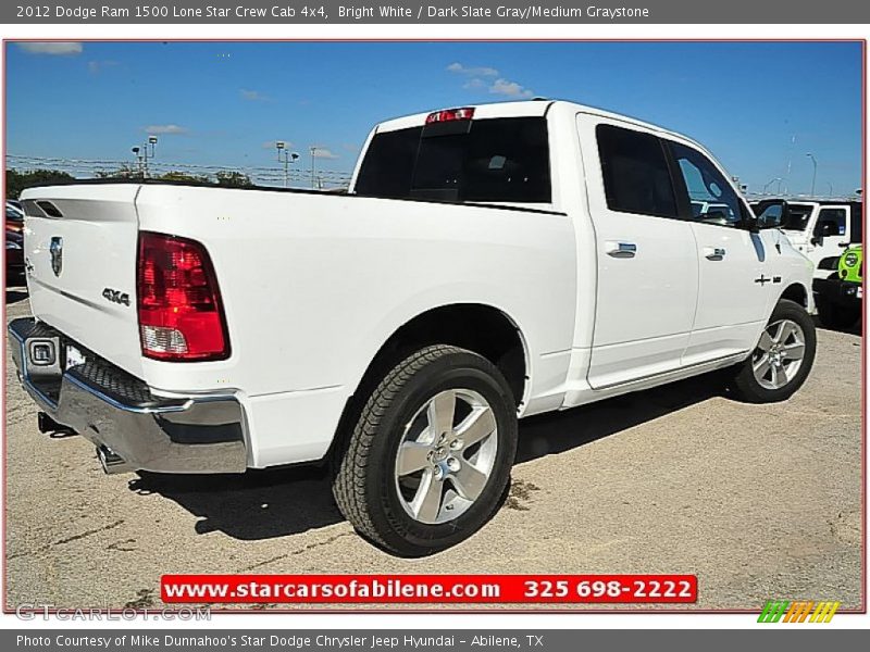 Bright White / Dark Slate Gray/Medium Graystone 2012 Dodge Ram 1500 Lone Star Crew Cab 4x4