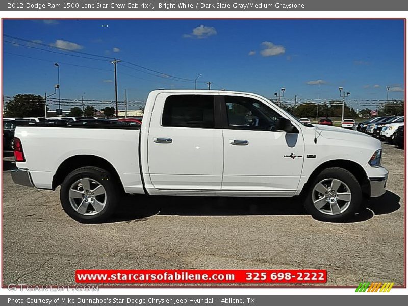 Bright White / Dark Slate Gray/Medium Graystone 2012 Dodge Ram 1500 Lone Star Crew Cab 4x4
