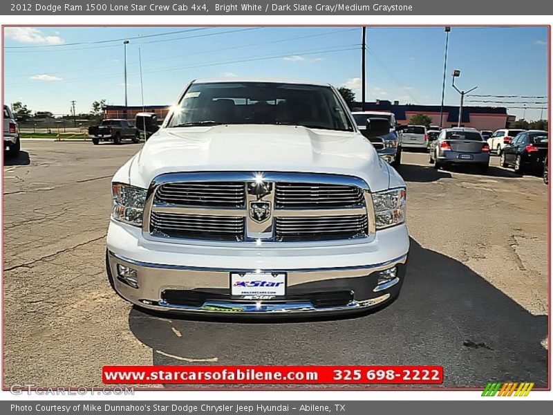 Bright White / Dark Slate Gray/Medium Graystone 2012 Dodge Ram 1500 Lone Star Crew Cab 4x4