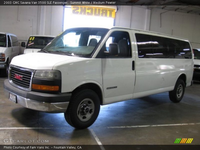 Summit White / Medium Pewter 2003 GMC Savana Van 3500 SLE Passenger