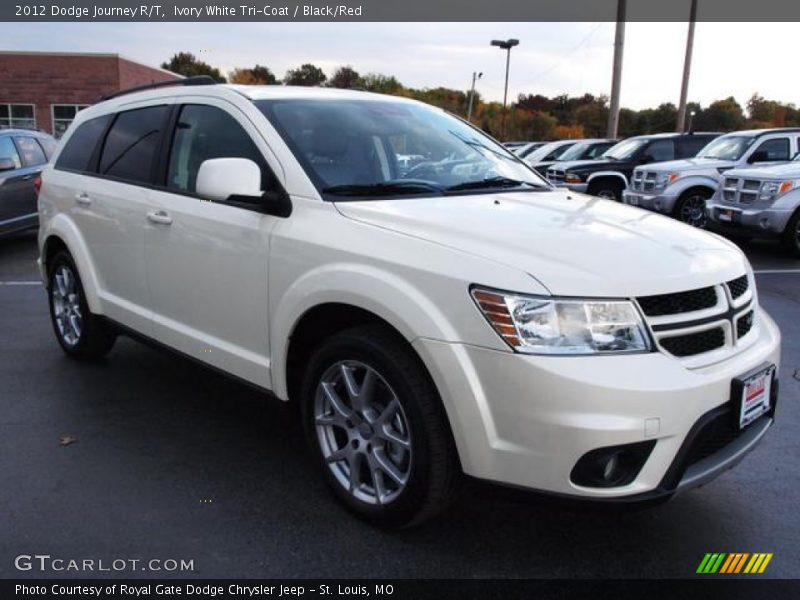 Ivory White Tri-Coat / Black/Red 2012 Dodge Journey R/T