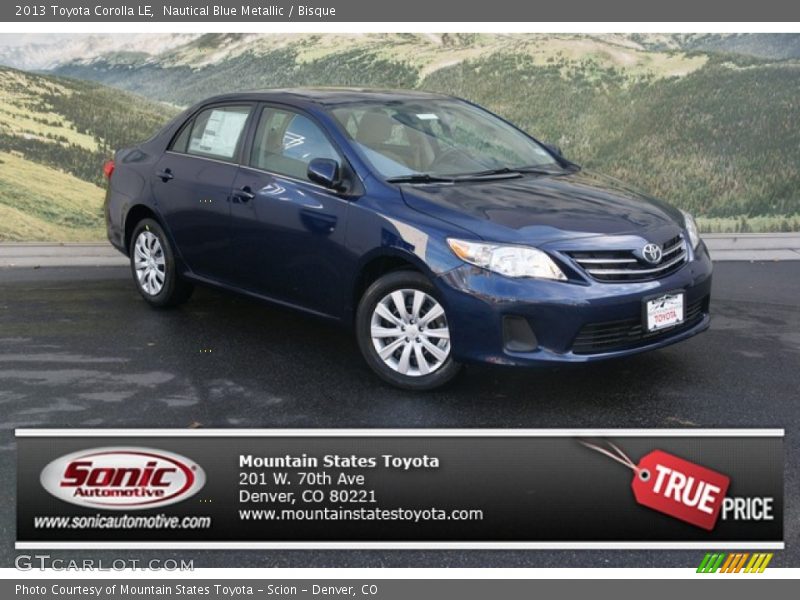 Nautical Blue Metallic / Bisque 2013 Toyota Corolla LE