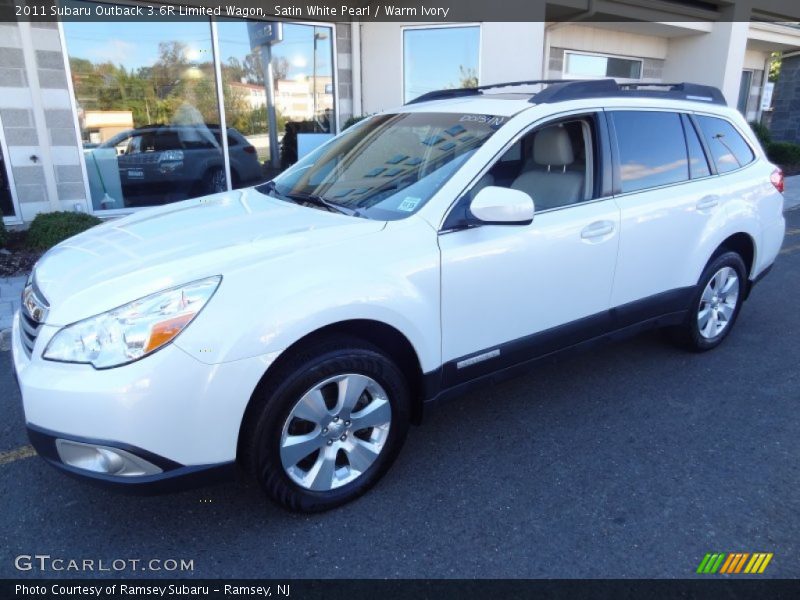 Satin White Pearl / Warm Ivory 2011 Subaru Outback 3.6R Limited Wagon