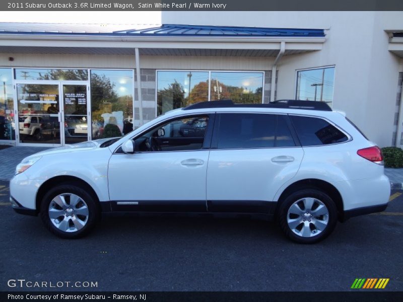 Satin White Pearl / Warm Ivory 2011 Subaru Outback 3.6R Limited Wagon