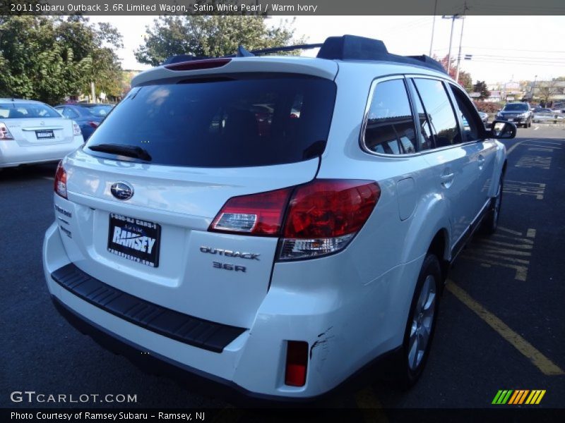 Satin White Pearl / Warm Ivory 2011 Subaru Outback 3.6R Limited Wagon